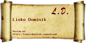 Lisko Dominik névjegykártya